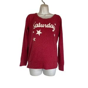 chaser Women’s Size S saturday star sweater open back jumper sweater
